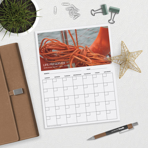 Life Preserver Close Up Full Color Desk or Planner Calendar Download