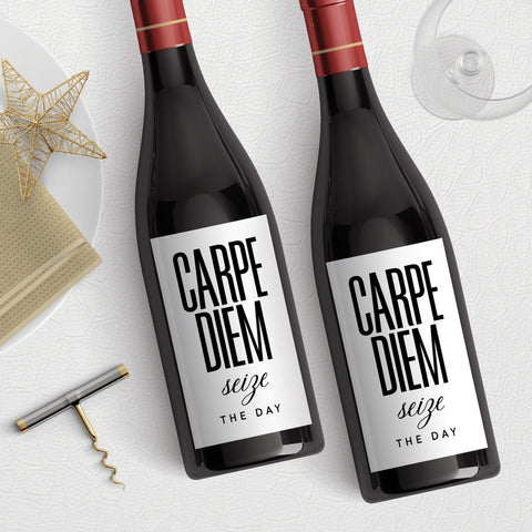 Carpe Diem Seize the Day Wine Label Download