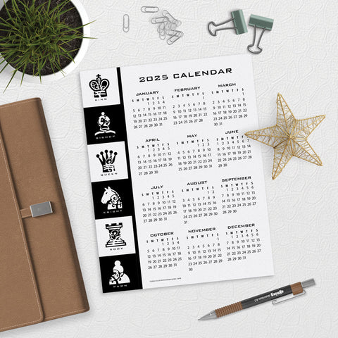 Chess Board Side Desk or Planner Calendar Download