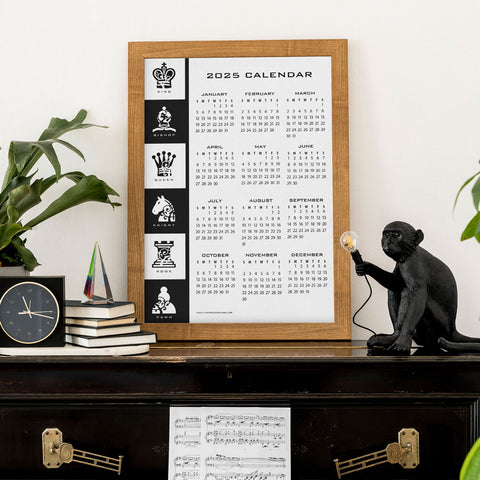 Chess Board Side Desk or Planner Calendar Download
