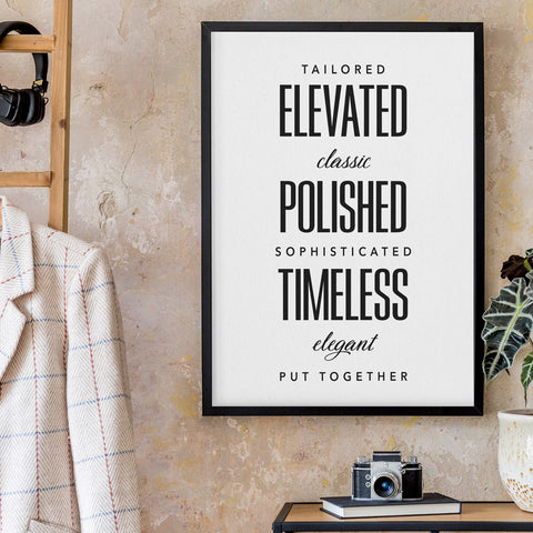 Style and Fashion Terms Wall Art Download