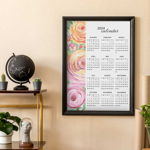 Sweet Rose 2024 Wall Calendar Office