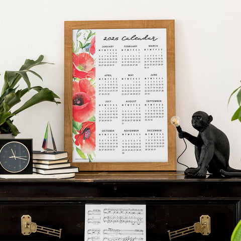 Poppy Flower (Side) 2026 Calendar Download