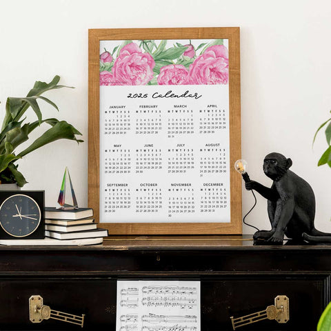 Peony Flower (Top) 2026 Calendar Download