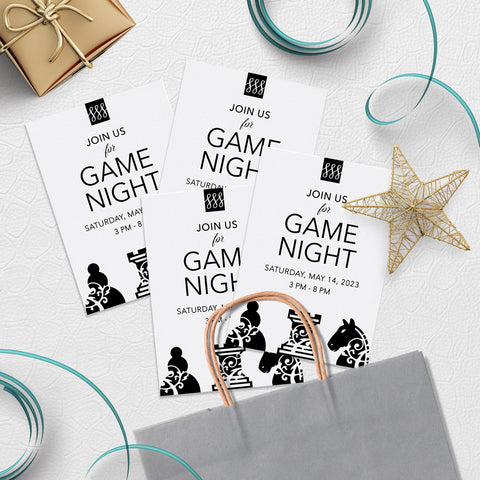 Game Night Invitation Bag Stuffer, 5x7 Wall Art and Postcard Download