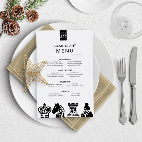 Game Night Menu Template Download