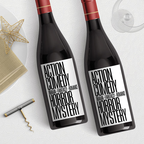 Movie Genres Style #2 Wine Label Download