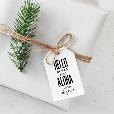 Hello Greetings Gift Tag or Sticker Download