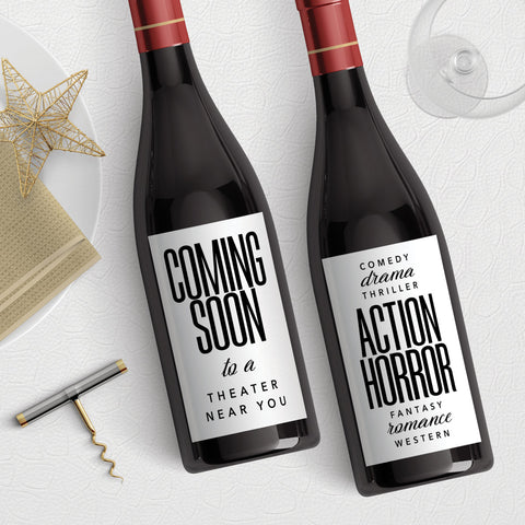 Coming soon and Movie Genres Wine Label Gift Set Download