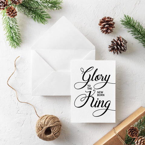 Glory to the new born King Bag Stuffer, 5x7 Wall Art and Postcard Download