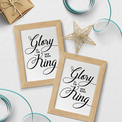 Glory to the new born King Bag Stuffer, 5x7 Wall Art and Postcard Download
