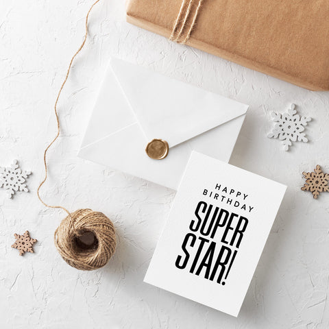 Happy Birthday Superstar! Bag Stuffer, 5x7 Wall Art and Postcard Download