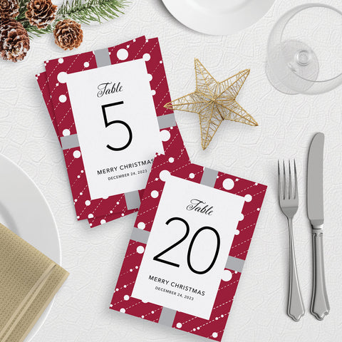 Christmas Holiday Table Numbers 1 to 20 Download