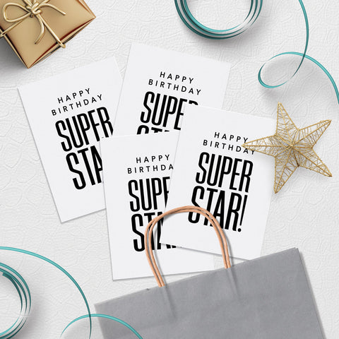 Happy Birthday Superstar! Bag Stuffer, 5x7 Wall Art and Postcard Download