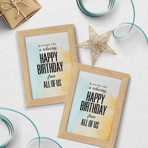 Wishing you a relaxing Happy Birthday... Gift Bag Stuffers Postcard Download
