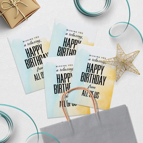 Wishing you a relaxing Happy Birthday... Gift Bag Stuffers Postcard Download