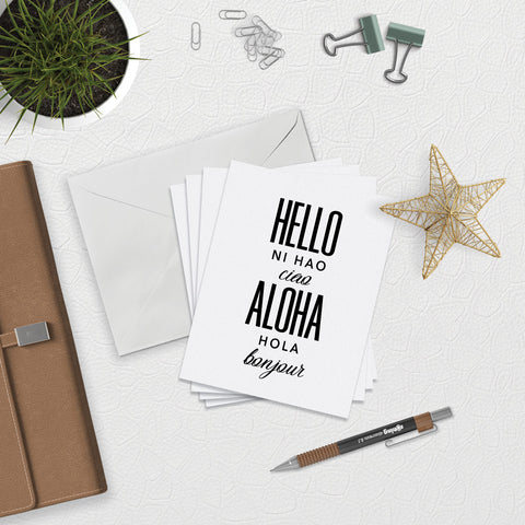 Hello in Six Languages Collection - Note Cards Download