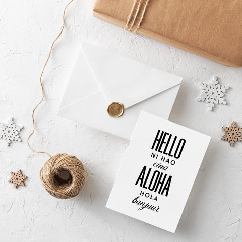 Hello Greetings Bag Stuffer, 5x7 Wall Art and Postcard Download