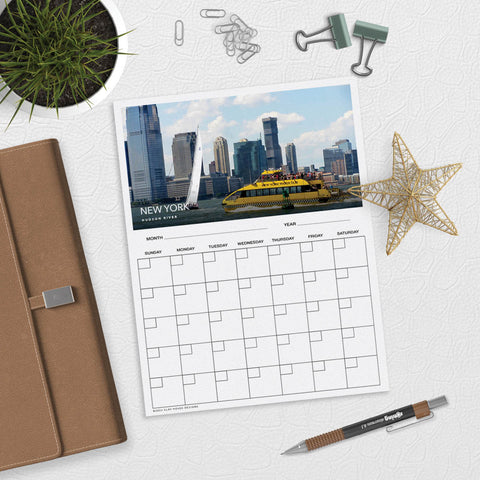 New York Water Taxi Desk or Planner Calendar Download