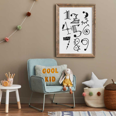 1 to 9 Numbers Wall Art Download