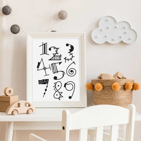 1 to 9 Numbers Wall Art Download