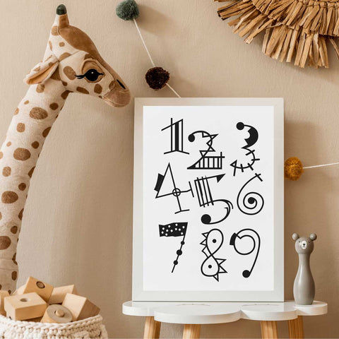 1 to 9 Numbers Wall Art Download