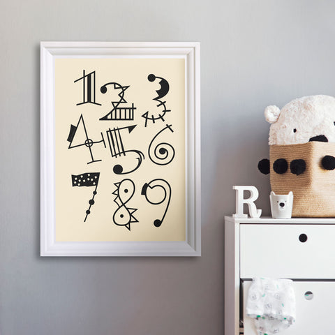 Numbers 1 to 9 Wall Art Download