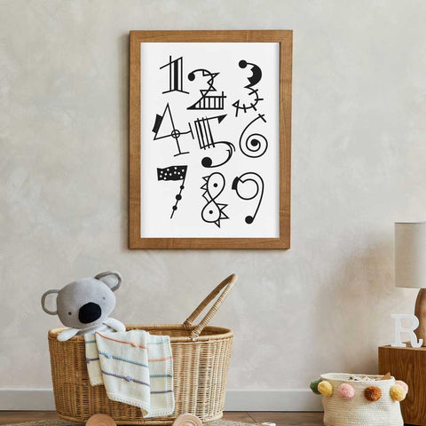 1 to 9 Numbers Wall Art Download