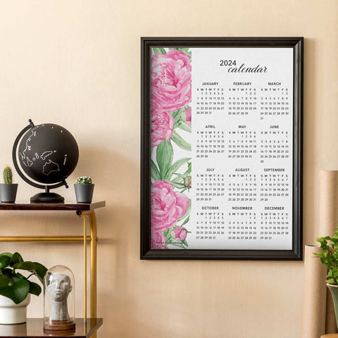 Peony Flower 2024 Wall Calendar Download