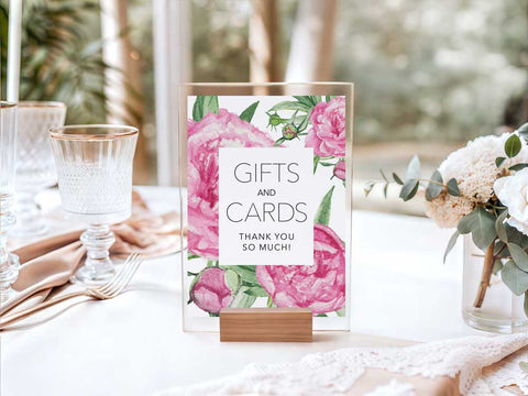 Peony Flower Gifts & Cards Sign Download