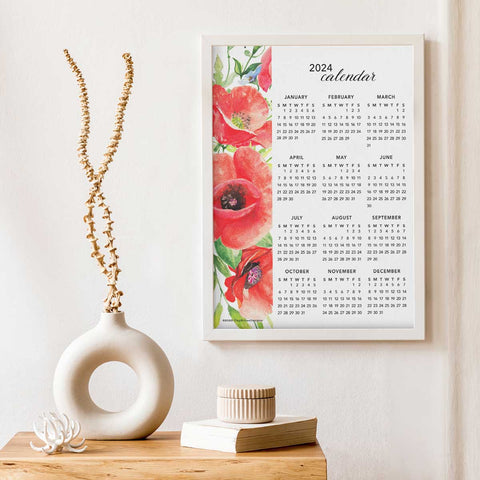 Poppy Flower 2024 Wall Calendar Download