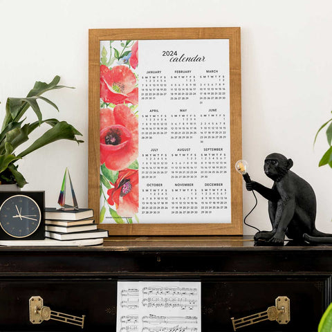 Poppy Flower 2024 Wall Calendar Download