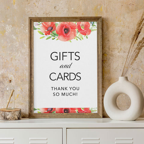 Poppy Flower Gifts and Cards Sign Template Download