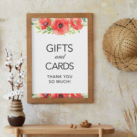 Poppy Flower Gifts and Cards Sign Template Download