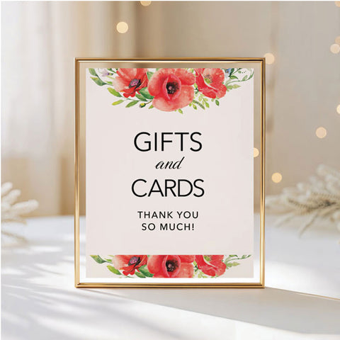 Poppy Flower Gifts and Cards Sign Download