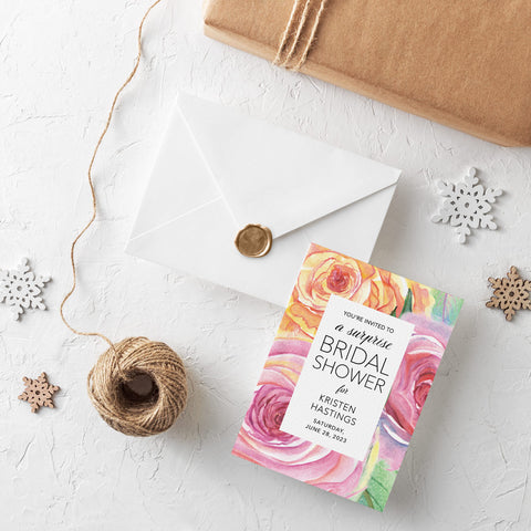 Wild Rose Invitation Postcard Download