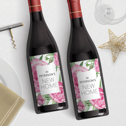 Peony Flower Floral Wine Label Download