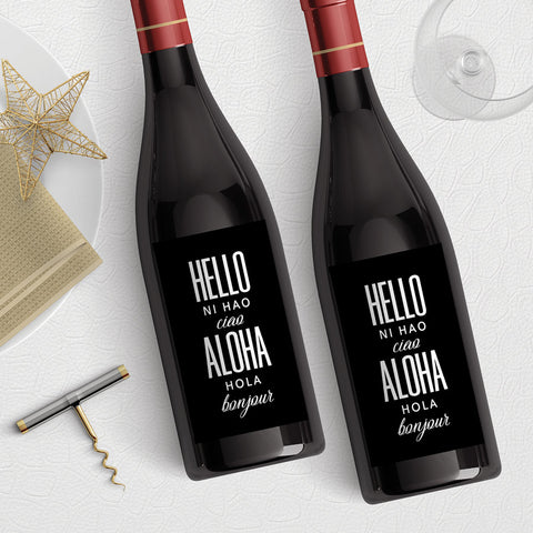 Hello Greetings Wine Label Template Download