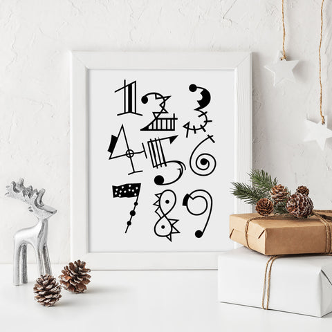 1 to 9 Numbers Wall Art - Mechie's Loft