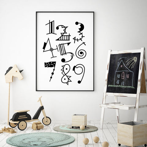 1 to 9 Numbers Wall Art - Mechie's Loft