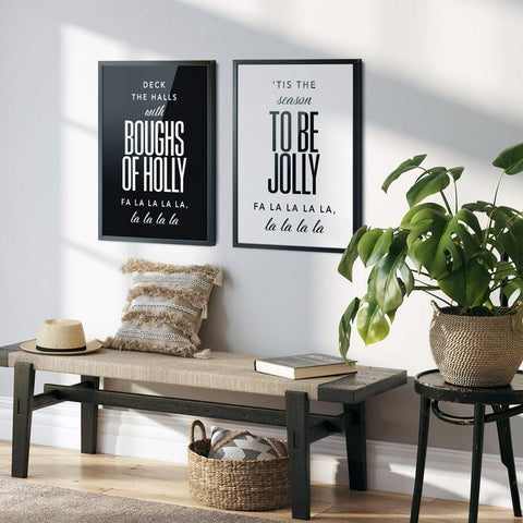 Deck the Halls Set of 2 Wall Art Download