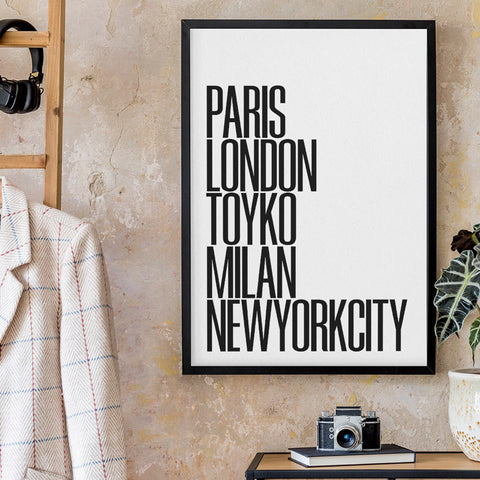 Top Fashion Cities Wall Art Download