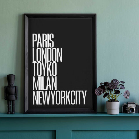 Top Fashion Cities Wall Art Download