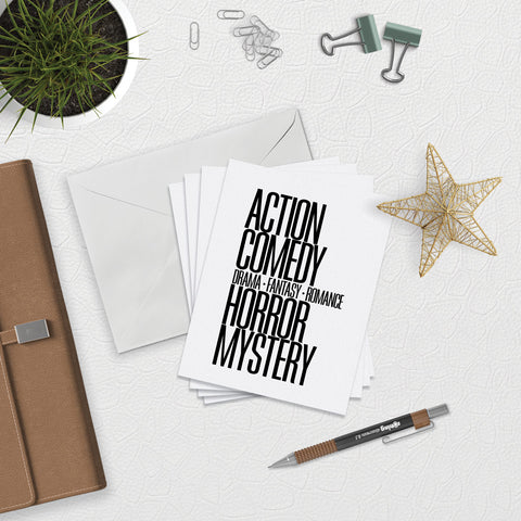 Movie Genres Style #2 Note Cards Download