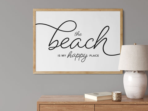 The Beach is My Happy Place Wall Art Download