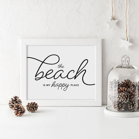 The Beach is My Happy Place Wall Art Download