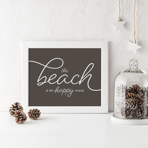 The Beach is My Happy Place Wall Art Download