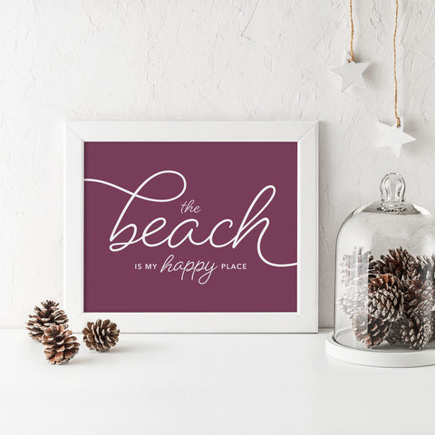 The Beach is My Happy Place Wall Art Download