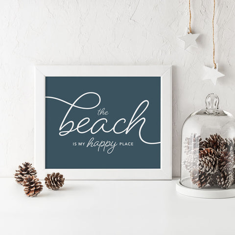 The Beach is My Happy Place Wall Art Download