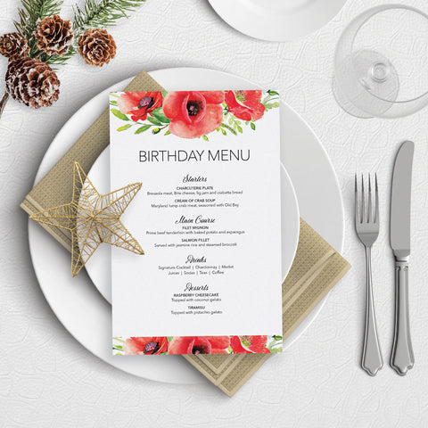 Poppy Flower Collection 4-Piece Party Kit